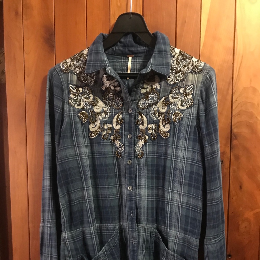 Free People embossed flannel